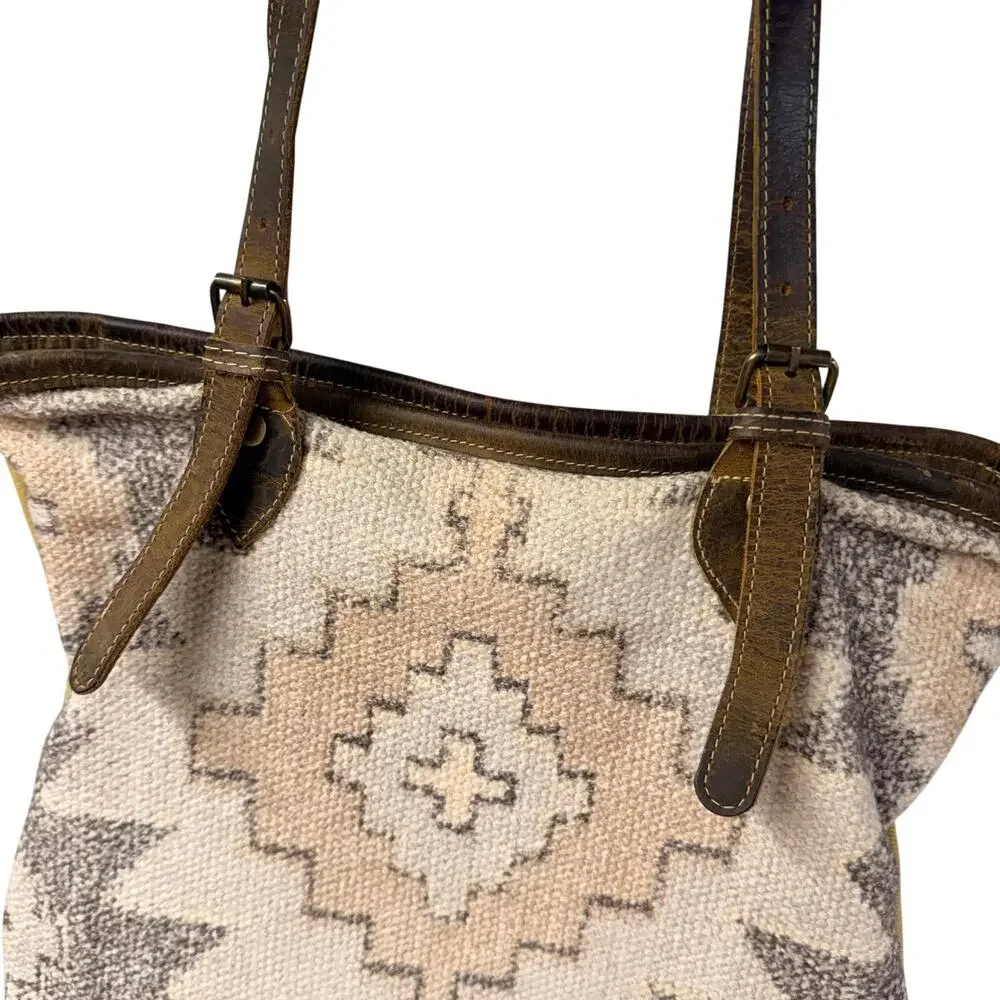 Myra Bag Tote Slouchy Southwestern Brown Textured Boho
